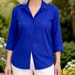 Royal Blue Button shirt for Women Size XL